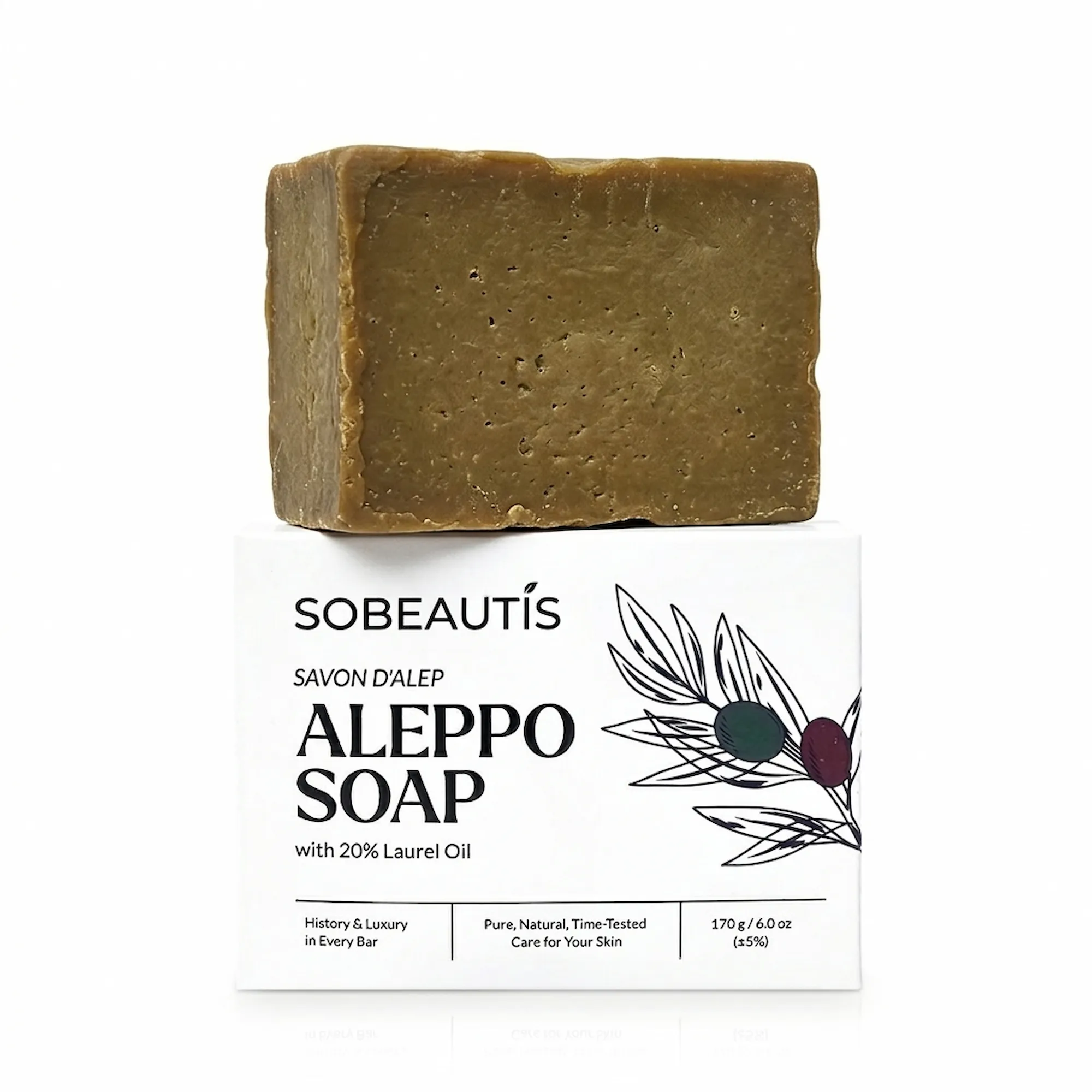 Traditional Aleppo soap bar 20% larel oil formula